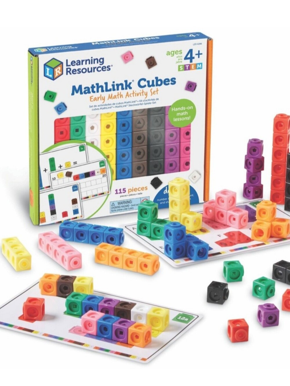 Learning Resources MathLink Cubes Early Math Activity Set 115pc LER4286 NEW NIB